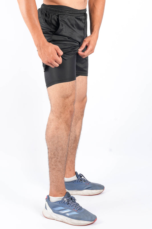 Short Sport 2 Pièces avec Poche Intérieure