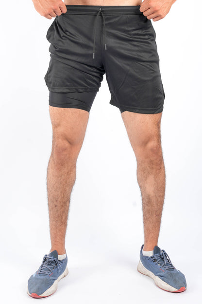 Short Sport 2 Pièces avec Poche Intérieure